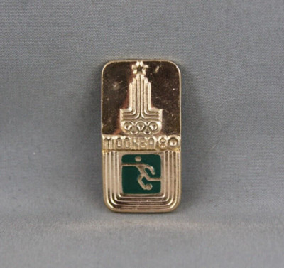 1980 Moscow Summer Olympics Pin - Soccer Event - Stamped Pin