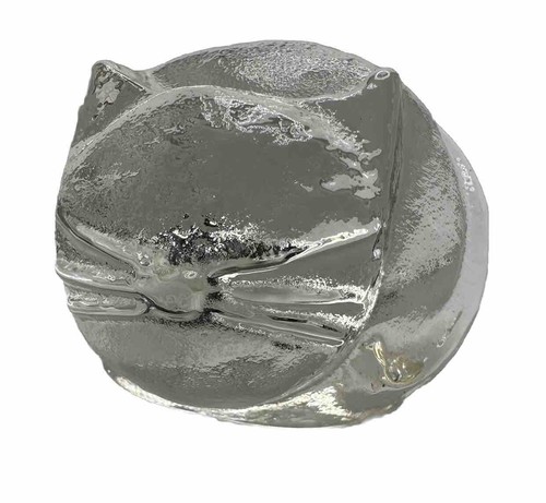 Hand Crafted Art Glass Cat Figurine Sweden Vintage Paperweight Decor