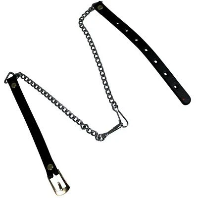 I LUV LTD Boys Sporran Chain Only Leather Straps and Buckle Polished Chrome Scottish Made