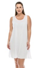 JOSTAR SHORT TANK DRESS Poly Spandex SLINKY Knit TRAVEL White S M L XL 2X 3X