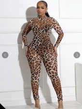 edge Leopard-Print Long Sleeve Bodysuit in Br...