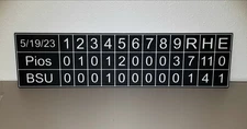 Custom Baseball Box Score 23” x 5.5” 1/4” HDPE