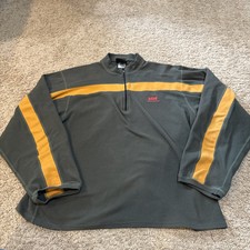 Helly Hansen Jacket Mens Medium Green Fleece Polartec Quarter Zip Pullover