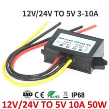 12V 24V to 5V 5A 3A 10A DC Step Down Power Converter Buck Volt Regulator Car LED