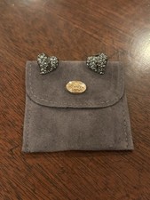 Vivienne Westwood black heart rhinestone orb earrings