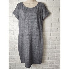 Women's size 14 BANANA REPUBLIC dress short sleeve side zip Stretch gray NWT