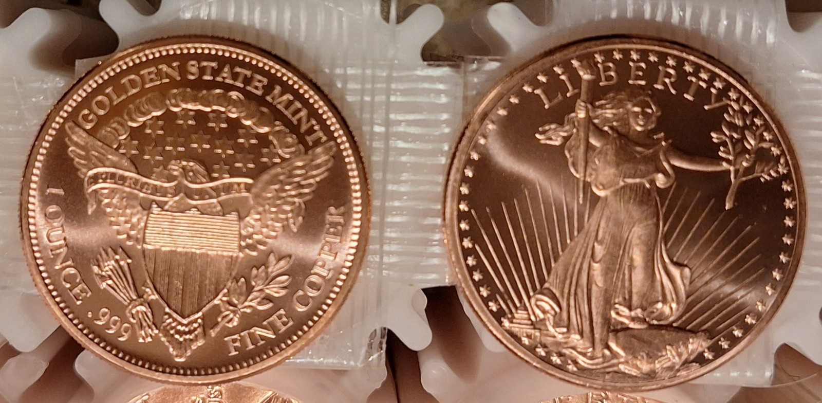 1 Ounce .999 Copper  st gaudens Coin