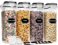 Cereal Containers Storage Set (4L,135.2 Oz), 4PCS Airtight Food Storage Containe