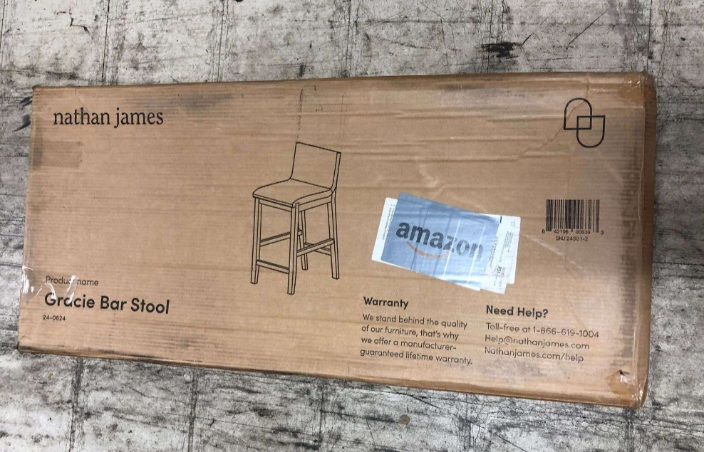 Nathan James Gracie Modern Counter Height Bar Stool with Back, Counter Stool ...