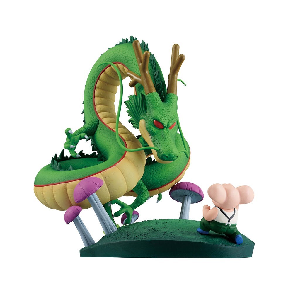 Statue Dragon Ball Ichibansho Oolong et Shenron avec Finitions Peintes à la Main 14cm