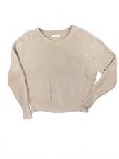 Elodie Women's Beige Ribbed Knit Sweater XS