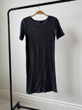 Forever 21 Ribbed Knit Short Sleeve T-Shirt Dress Dark Gray Size S