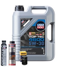 Motoröl 5W30 LIQUI MOLY Top Tec 4600 5L+HENGST Ölfilter +Spülung +Cera Tec