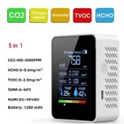 1 Pc 5 in 1 CO2 Meter Digital Temperature Humidity TVOC HCHO Air Quality Tester