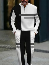 Men's Outfit 2 Piece Set Shirt Pants Suit PLUS SIZE BIG 6XL