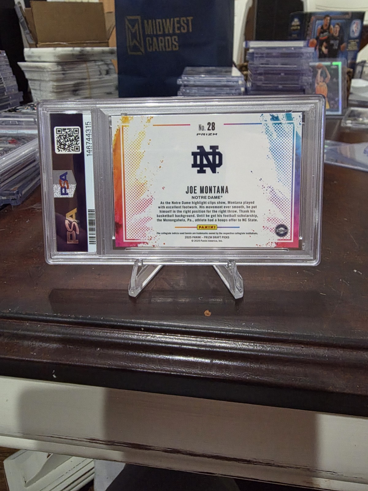 2025 Panini Prizm Draft Picks Color Blast Joe Montana GEM MINT PSA 10 POP 2!!  view 15