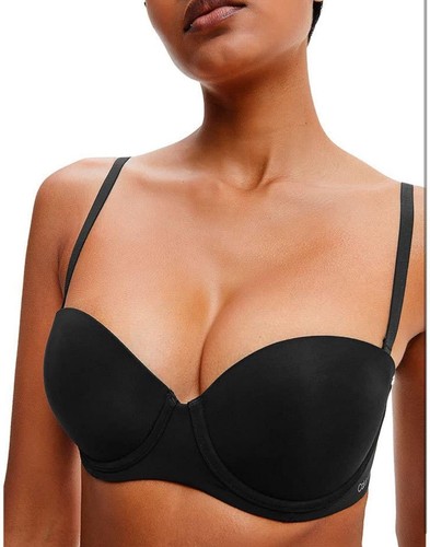 Calvin Klein Women Strapless Bra Push-up Padded Wired Black 30C BNWT - Picture 4 of 15