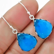 Natural Smithsonite 925 Sterling Silver Earrings Jewelry E-1113