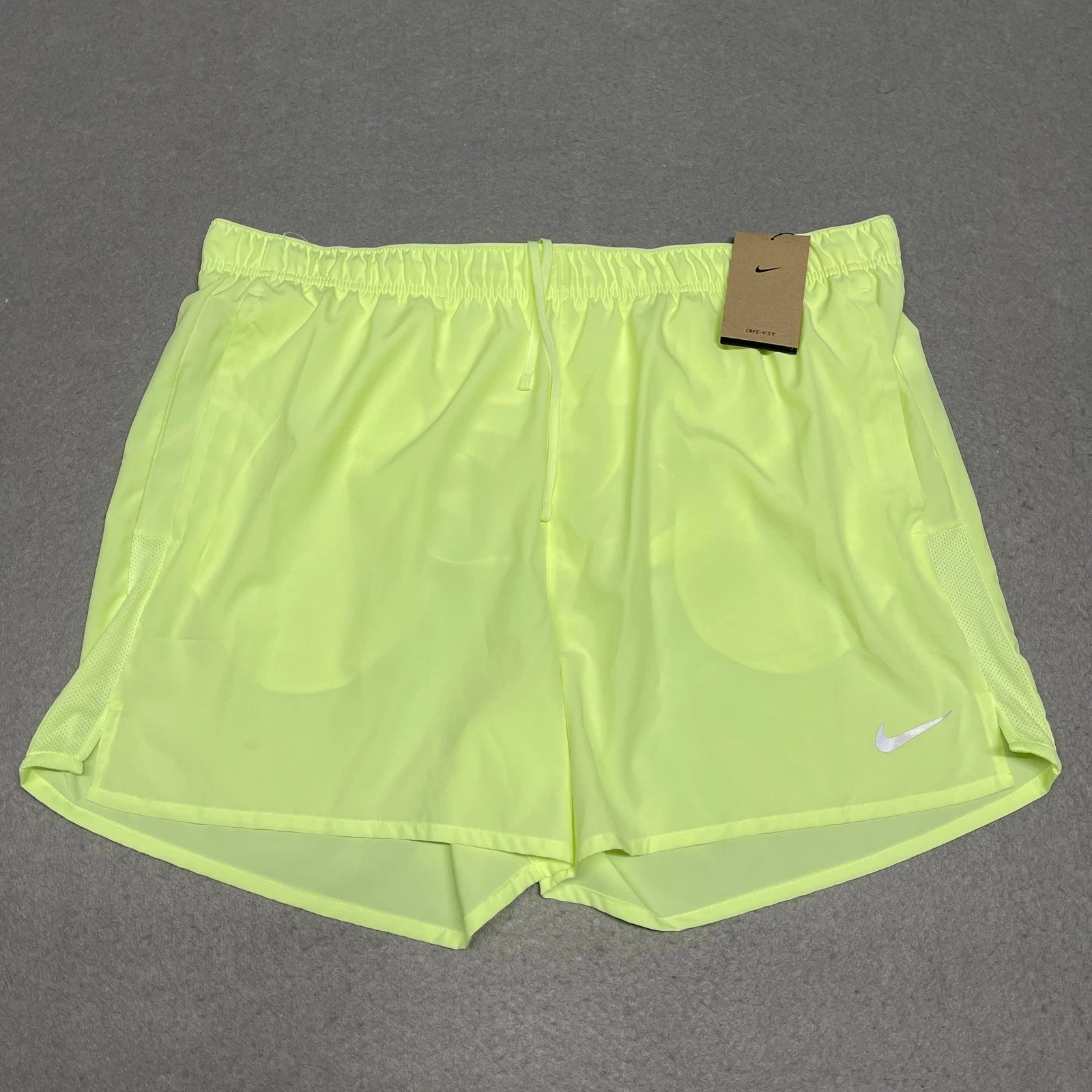 Nike Shorts Men XXL 2XL Neon Green Challenger Running Volt Dri-FIT 5" DV9363-701
