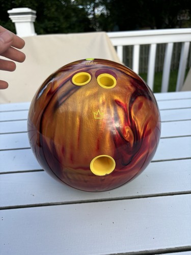 Rhino 14 lb. Bowlingkugel rot/schwarz/gold Perlen - gebraucht - vorgebohrt - Bild 3 von 11