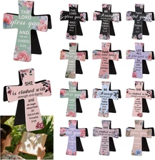 12pcs Magnetic Cross Bookmarks, Christian Bible Religious Book Marks Bible Study