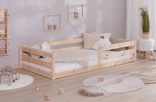 ANGEBOT Bodenbett "Lex" inkl. Rollrost B-WARE Kiefer massiv Natur 100x200 cm