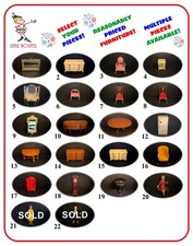 Vintage MARX 3/4" scale hard plastic Little Hostess Dollhouse Furniture