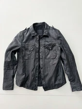 Men's All Saints SECTION LEATHER SHIRT jacket overshirt Large Great Condition