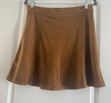 LOFT Suede A-Line Short Skirt Brown Womens Si...