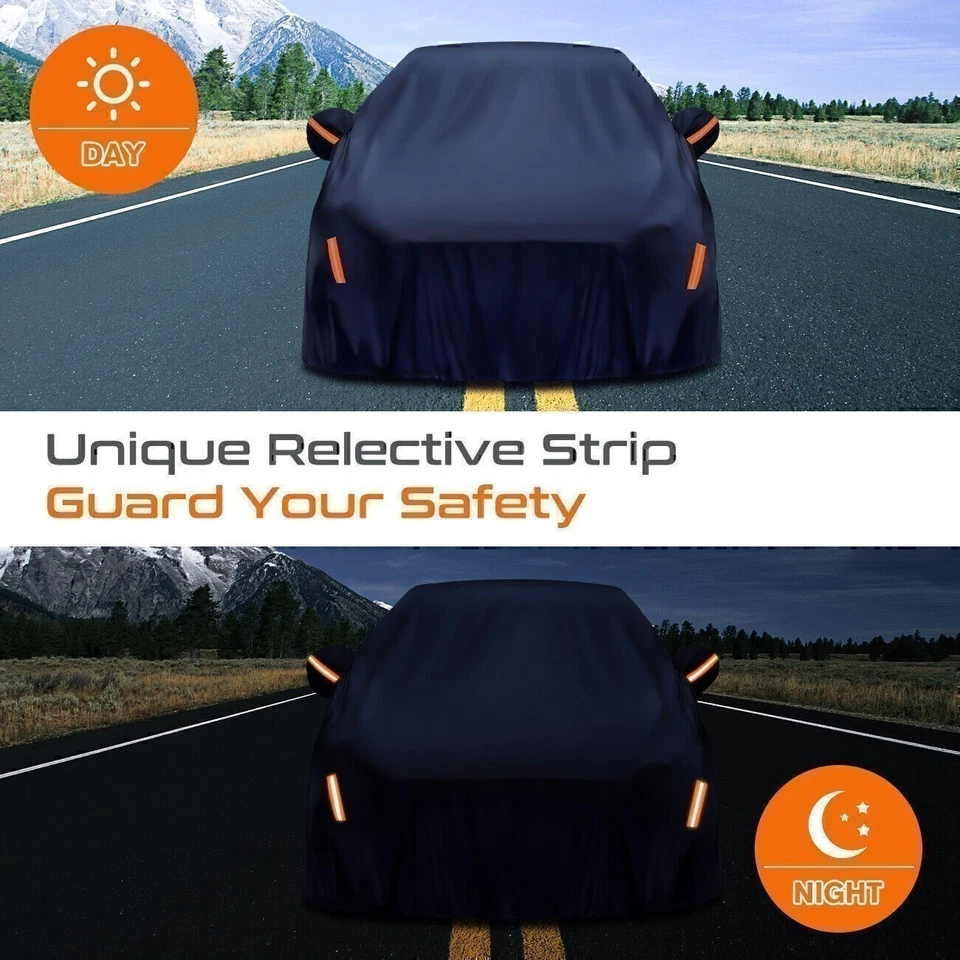 190T Full Car Cover Outdoor Sun Dust Scratch Rain Snow Waterproof Breathable US - Изображение 4 из 4