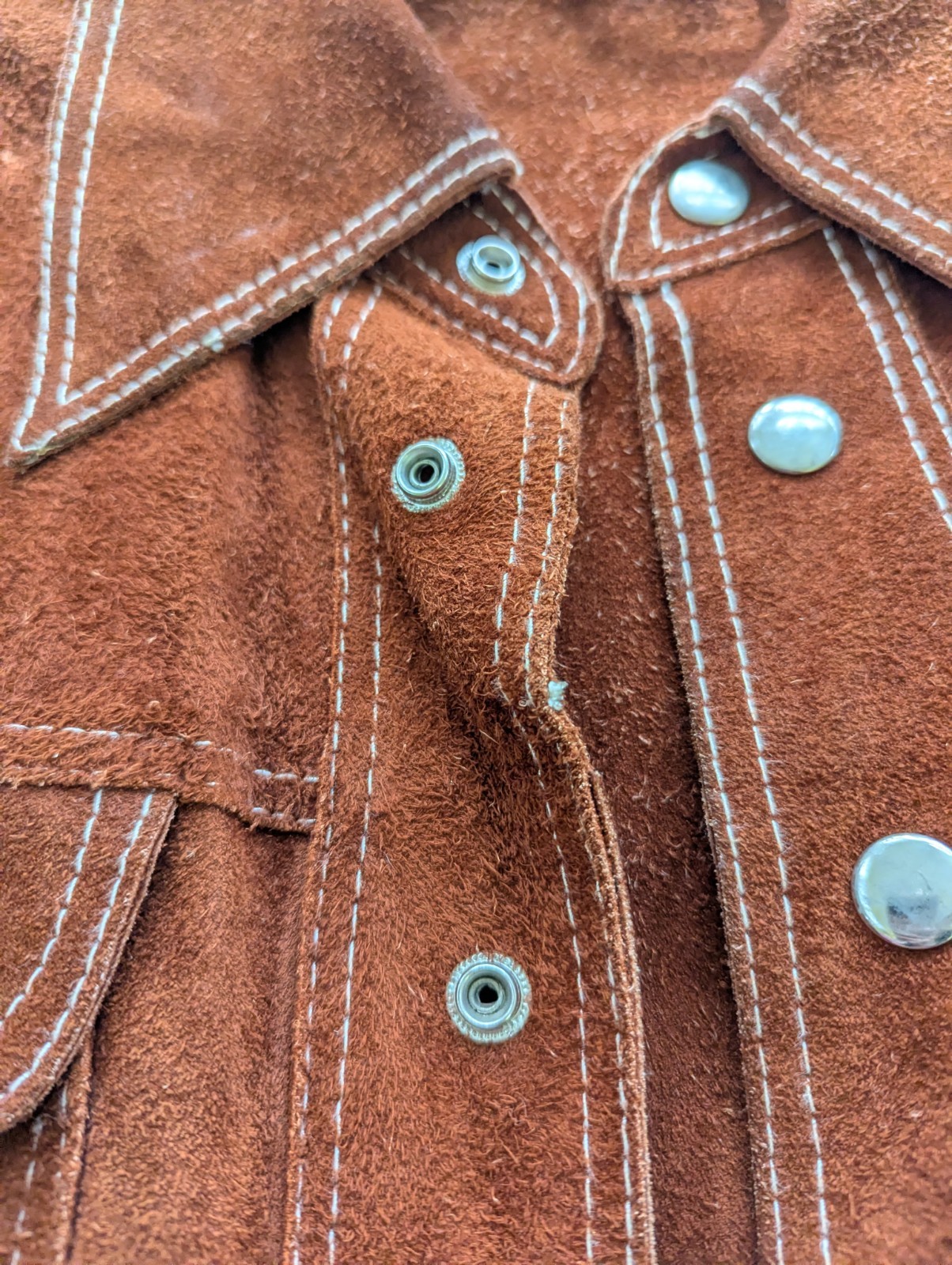 Vintage Brown Suede Button Front Basic Jacket Men… - image 12