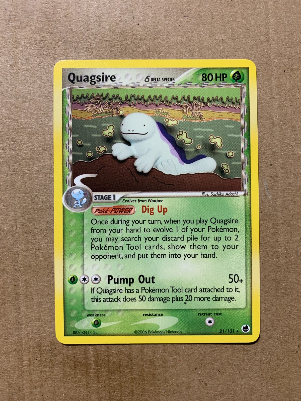 Quagsire 21/101 EX Dragon Frontiers - Rare Pokemon Card - NM/Mint