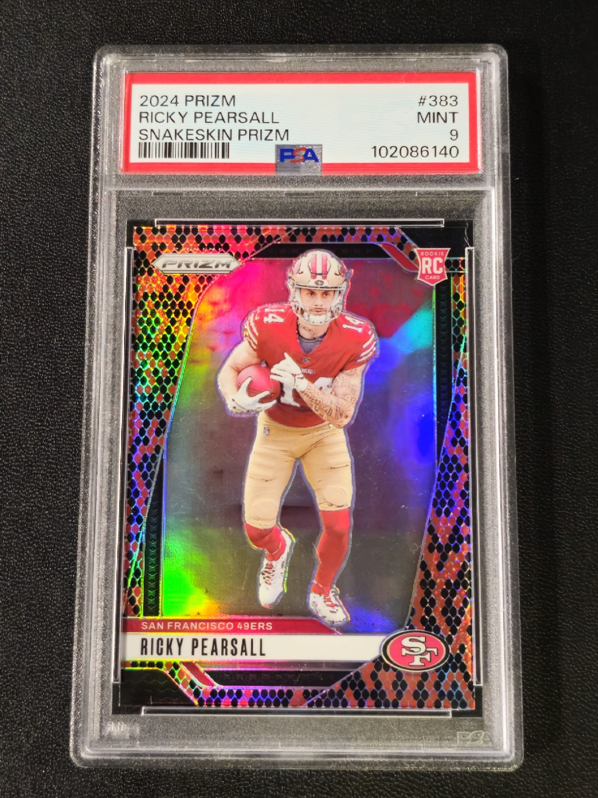 2024 Panini Prizm Snakeskin Prizm #383 Ricky Pearsall Rookie SSP 49ers 🔥