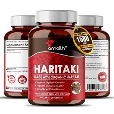 Organic Haritaki Terminalia Chebula Powder Bibhitaki Harad 1500mg 120 Capsules