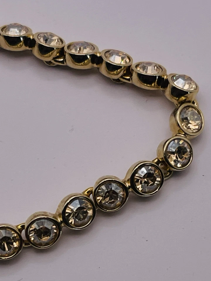 Pulsera Tenis Swarovski Matrix Corte Redondo, Blanco, Chapado en Oro - 7.5" Largo Foto 4 de 4