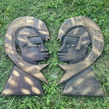 Hand Carved African Silhouette Wall Plaques