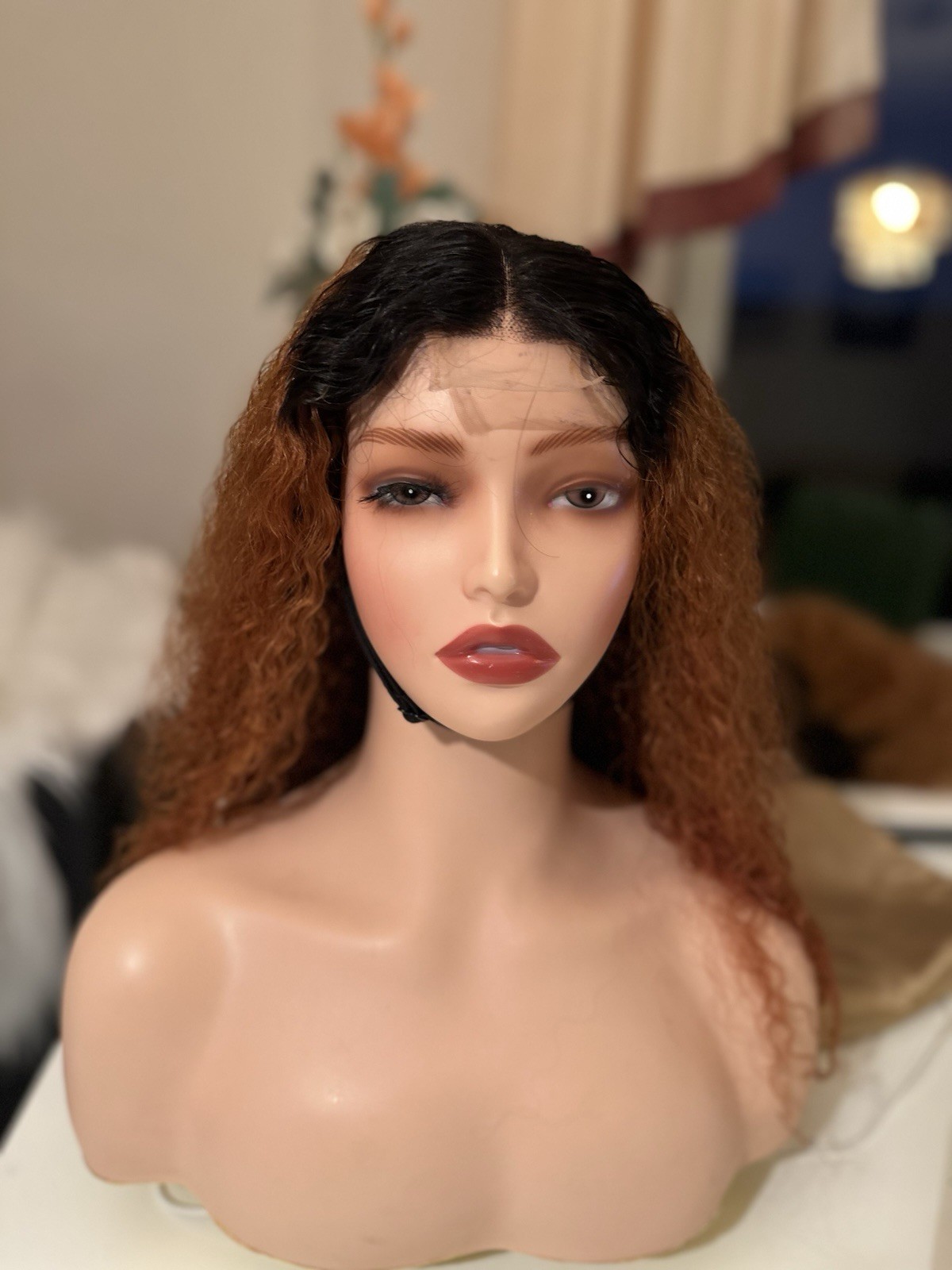 Echthaar Perücke 100% Human Hair, Braun/Schwarz