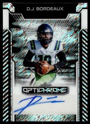 2025 Leaf Opticchrome Aquatic  Silver Shimmer D.J. Bordeaux Auto 8/10 #BA-DJB