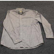 Eddie Bauer Mens Plaid Long Sleeve Button Down Shirt Wrinkle Resistant Size L