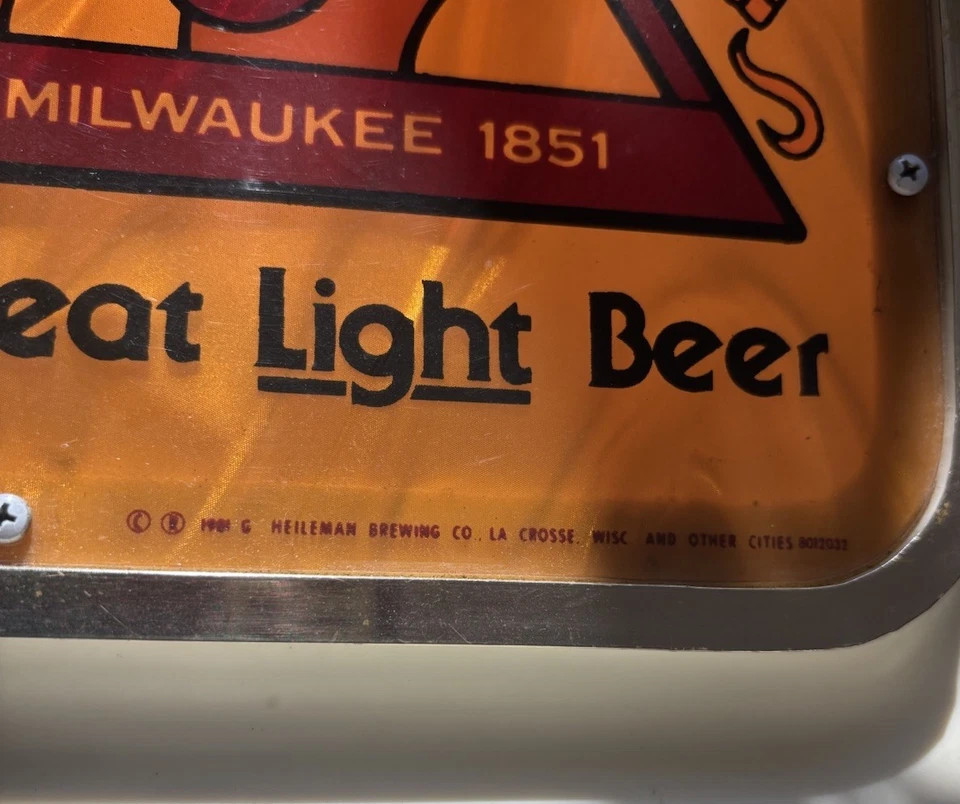 Cerveza Blatz Vintage 1981 Iluminar Letrero Bar Decoración Publicidad Exhibición Wisconsin Foto 4 de 4