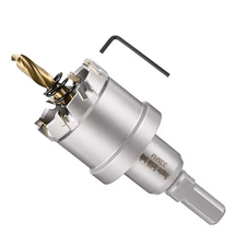 Hole Saw Kit 33mm (1-5/16"), Tungsten Carbide Hole Cutter. Silver