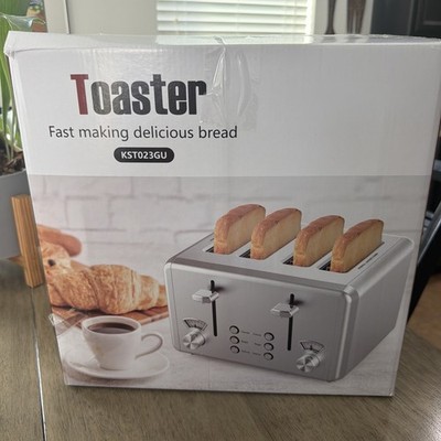 WHALL 4 Slice Toaster 6 Bread Shade Settings Bagel/Defrost/Cancel Function