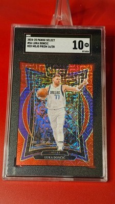 2024-25 Panini Select- Concourse Luka Dončić #56 RED Mojo Prizm  /20  SGC10 GM