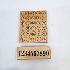 Great Impressions Rubber Stamp Alphabet Letters Upper Case Circle Framed Numbers