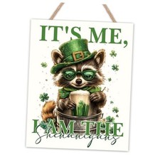 St Patricks Day Decor Coffee Bar Signs, Raccoon Gifts, St. Patrick's Day