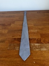 brooks brothers 100 silk made USA vintage Tie Blue Gray