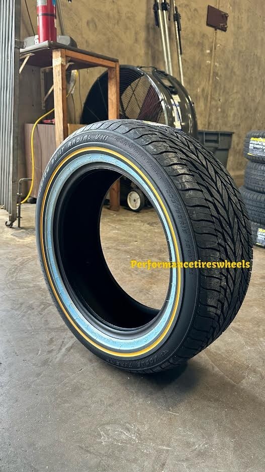 1 NEW 235-55R18 104V VOGUE CUSTOM BUILT RADIAL GOLD WHITE SIDEWALL TIRE ...