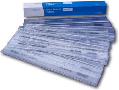 20 Stück bruchsichere klare Kunststofflineale 30 cm (12 Zoll)