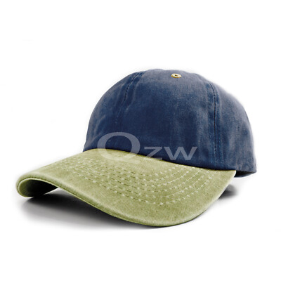 Plain Solid Polo Style Baseball Hat Washed Cotton Adjustable Cap Mens Womens