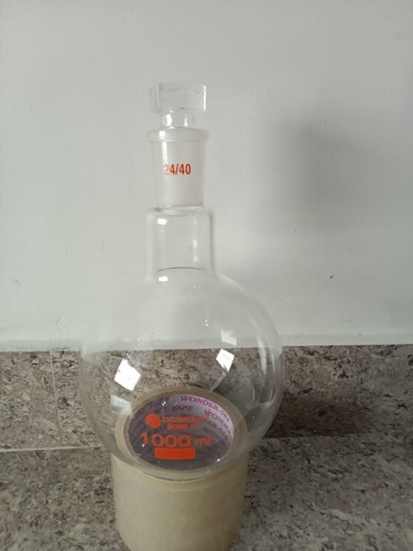 1000ml 1-neck 24/40 Flat Bottom Flask 1L One Necks Lab Chemistry Boiling Bottle - Picture 3 of 6
